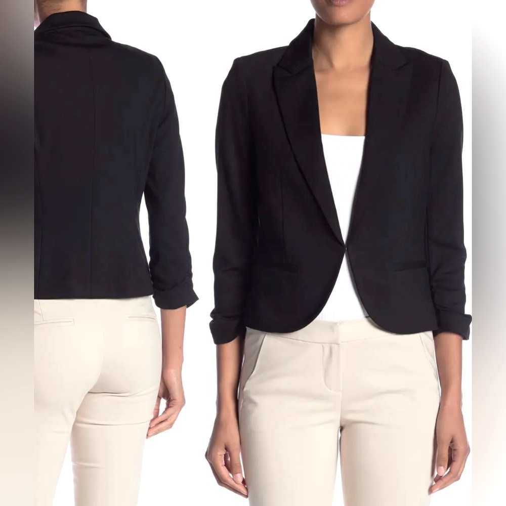 Ponte 3/4 Length Sleeve Rouched Jacket
Amanda & Chelsea